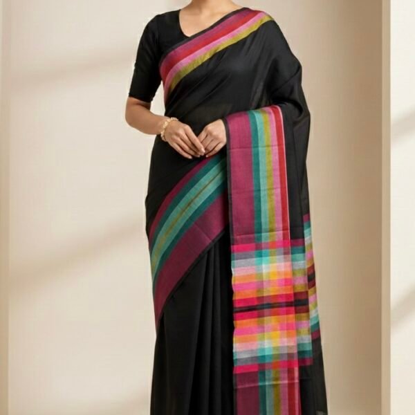 MulMul Multi-Colour Striped Saree