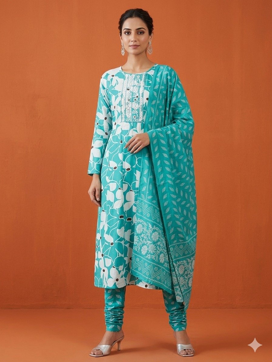 Lime Green Salwar Khameez Set