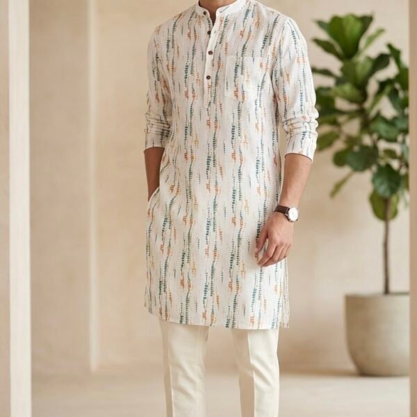 Contemporary Multi Colour Vertical Dash Kurta