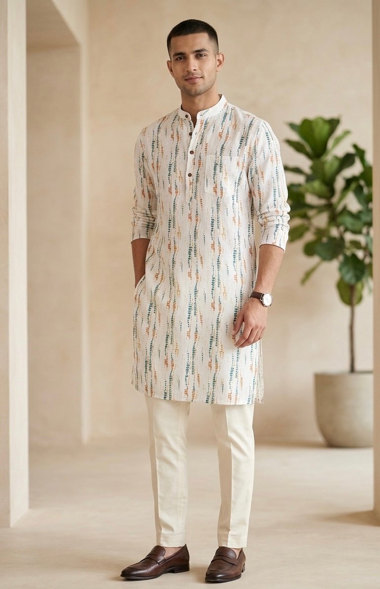 Contemporary Multi Colour Vertical Dash Kurta