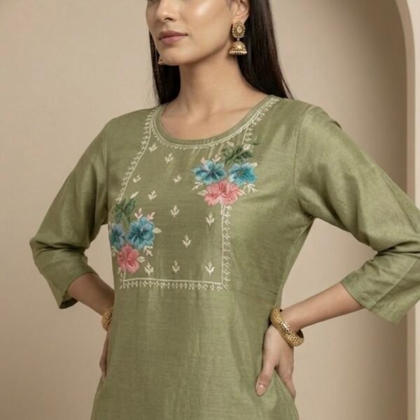 Olive Green Designer Salwar Khameez Set