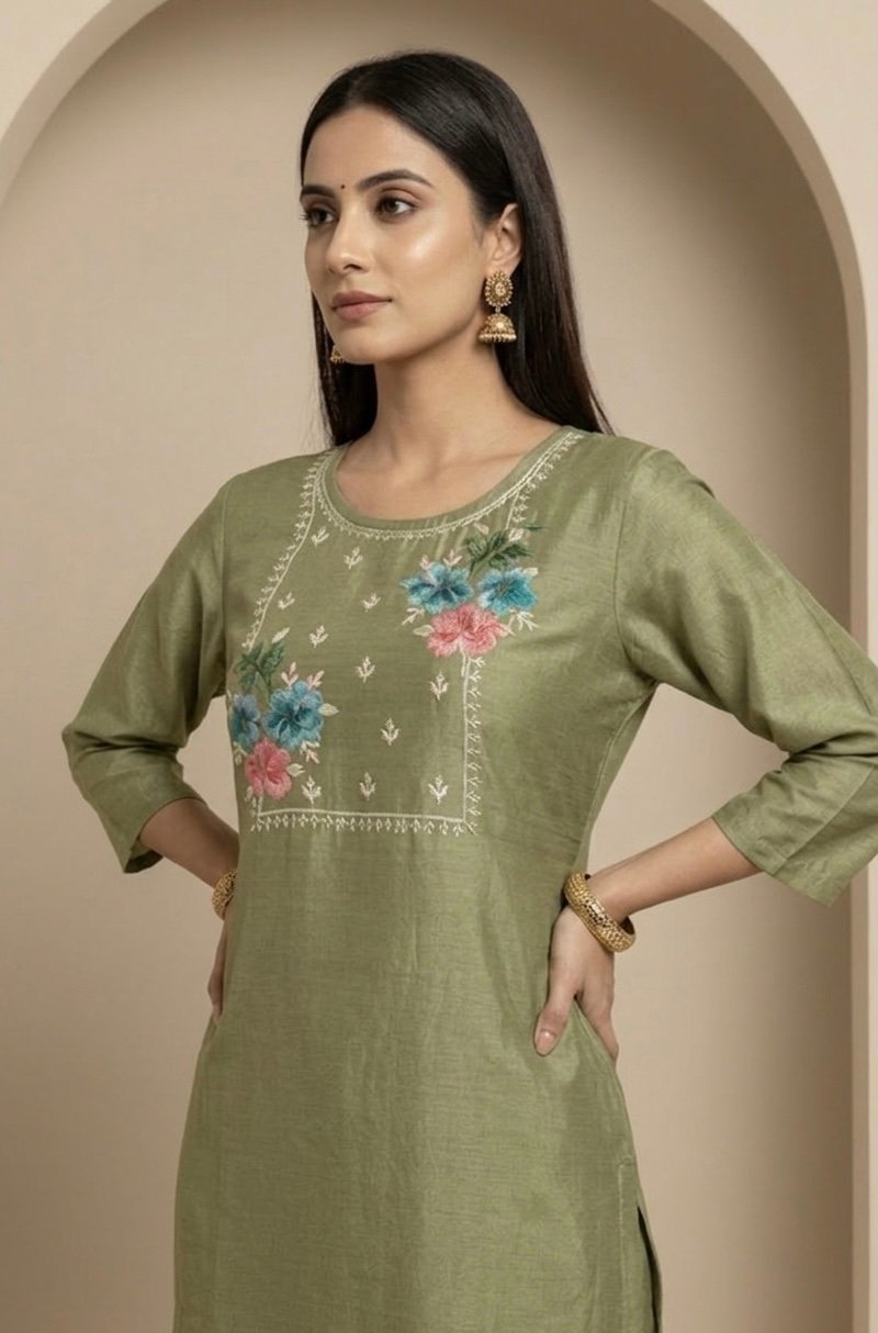 Olive Green Designer Salwar Khameez Set