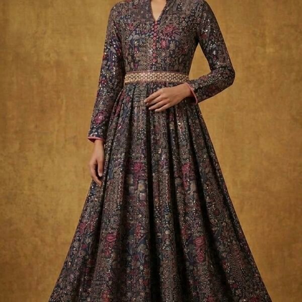 Paisley Noir High Neck Anarkali