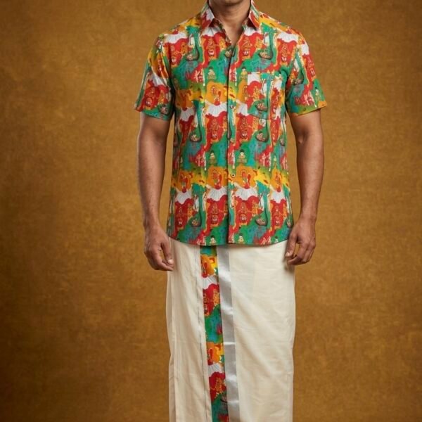 Kerala Kasavu and Mural Print Combo Set