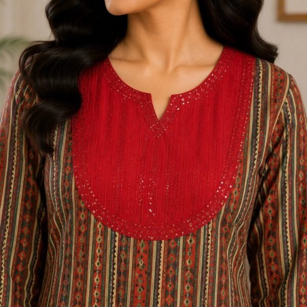 Multicolor Striped Cotton Kurta