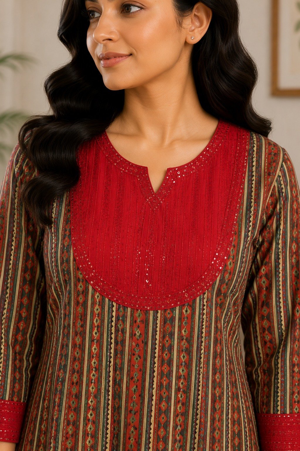Multicolor Striped Cotton Kurta