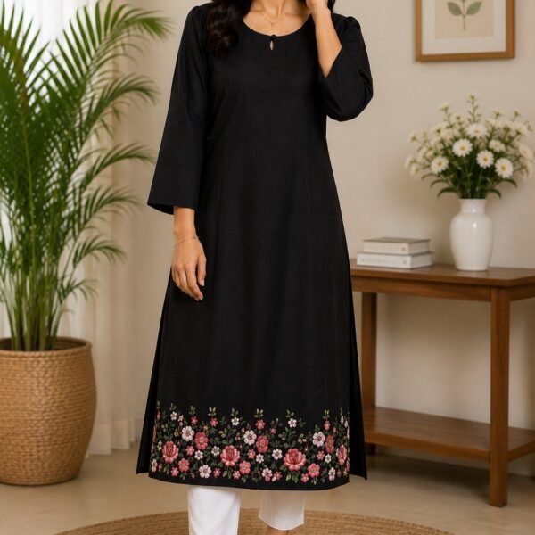 Black A-line kurta M
