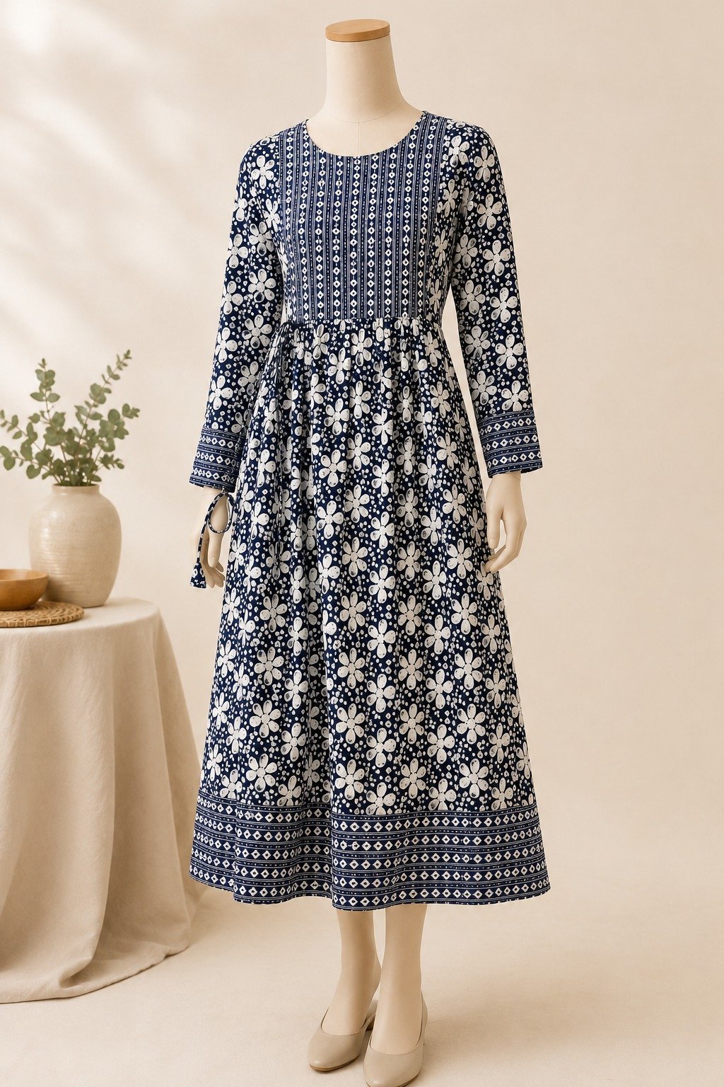 Indigo Bloom Maxi Dress