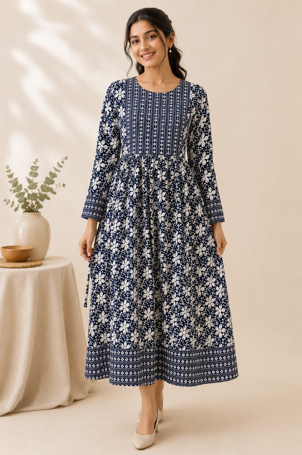 Indigo Bloom Maxi Dress - Image 2