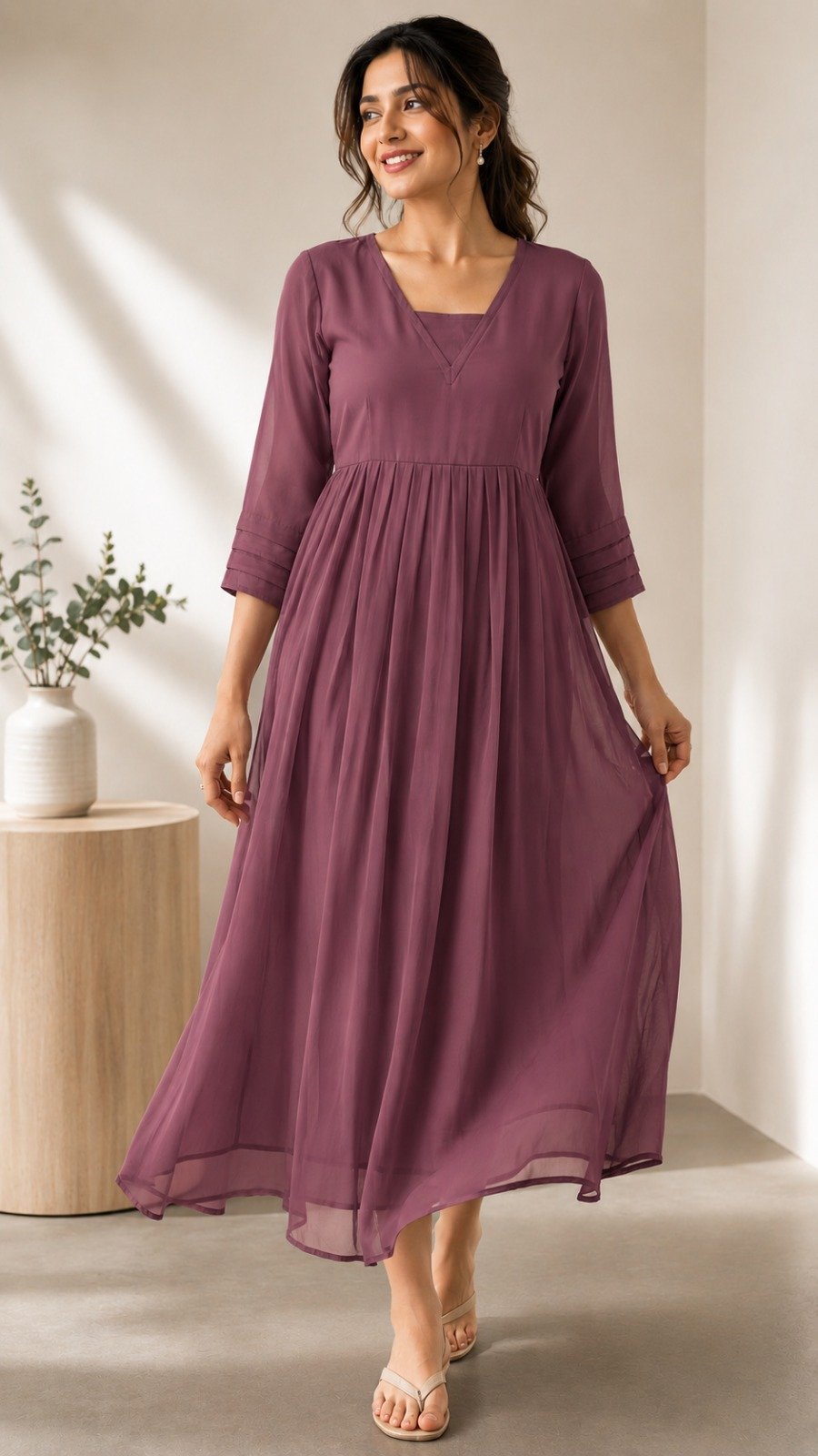 Mauve Mist Chiffon Dress