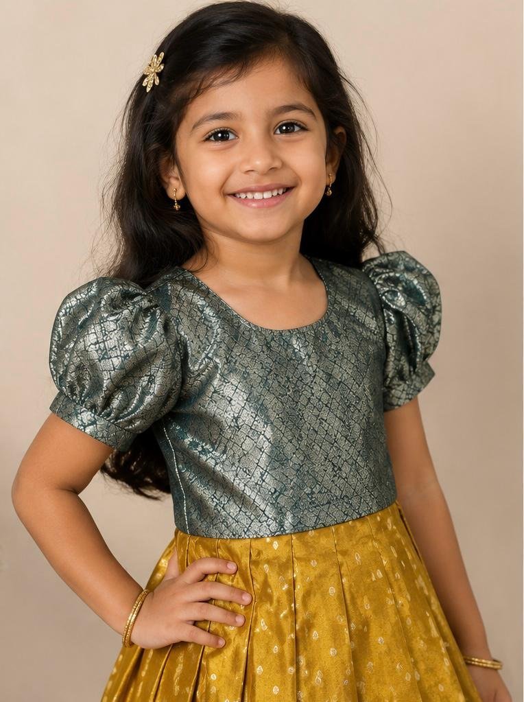 Elegant Pattupavada Set (Skirt & Blouse) - Image 2