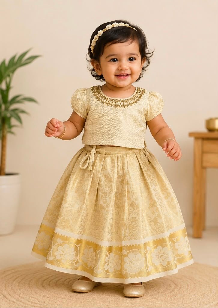 Royal Golden-Beige  Skirt & Blouse
