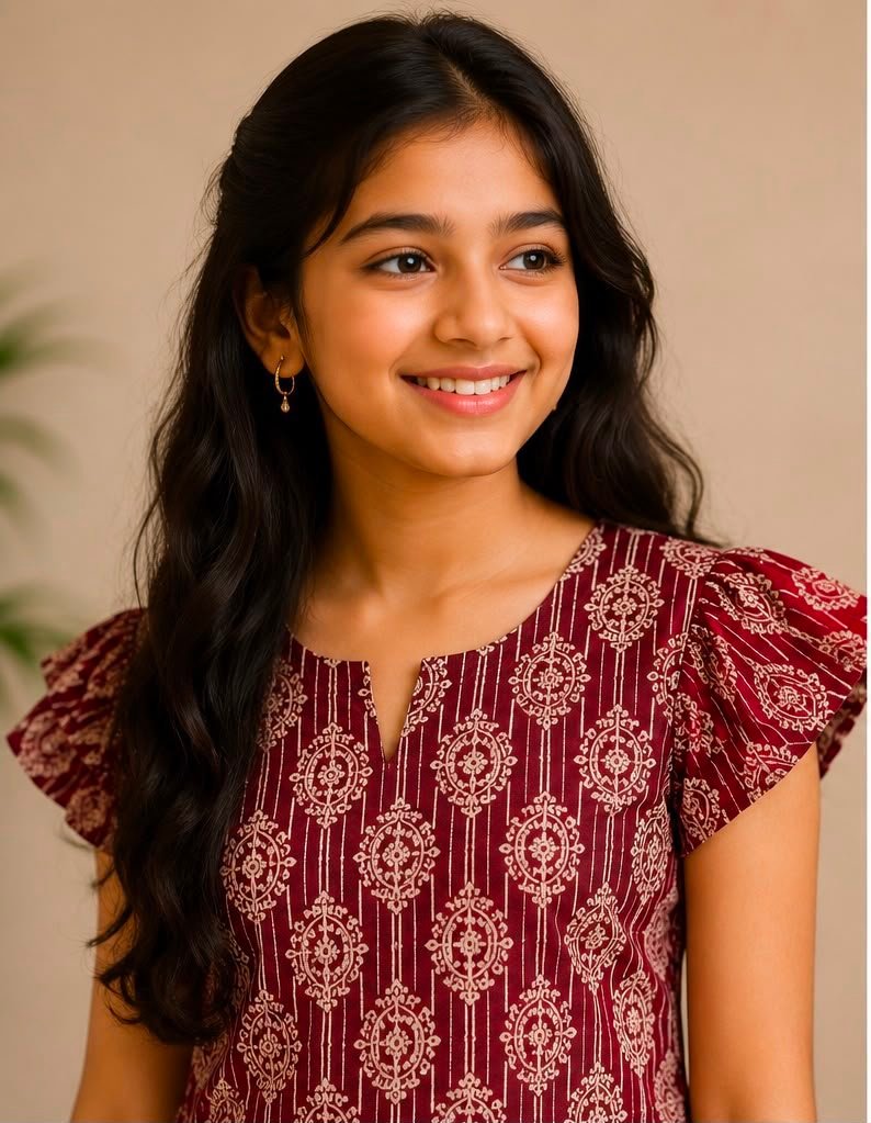 Traditional cotton Pavadai Set (Skirt & Blouse) - Image 2