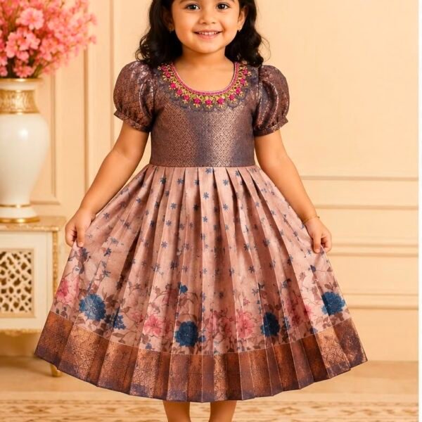 Traditional Kids' Brocade Frock