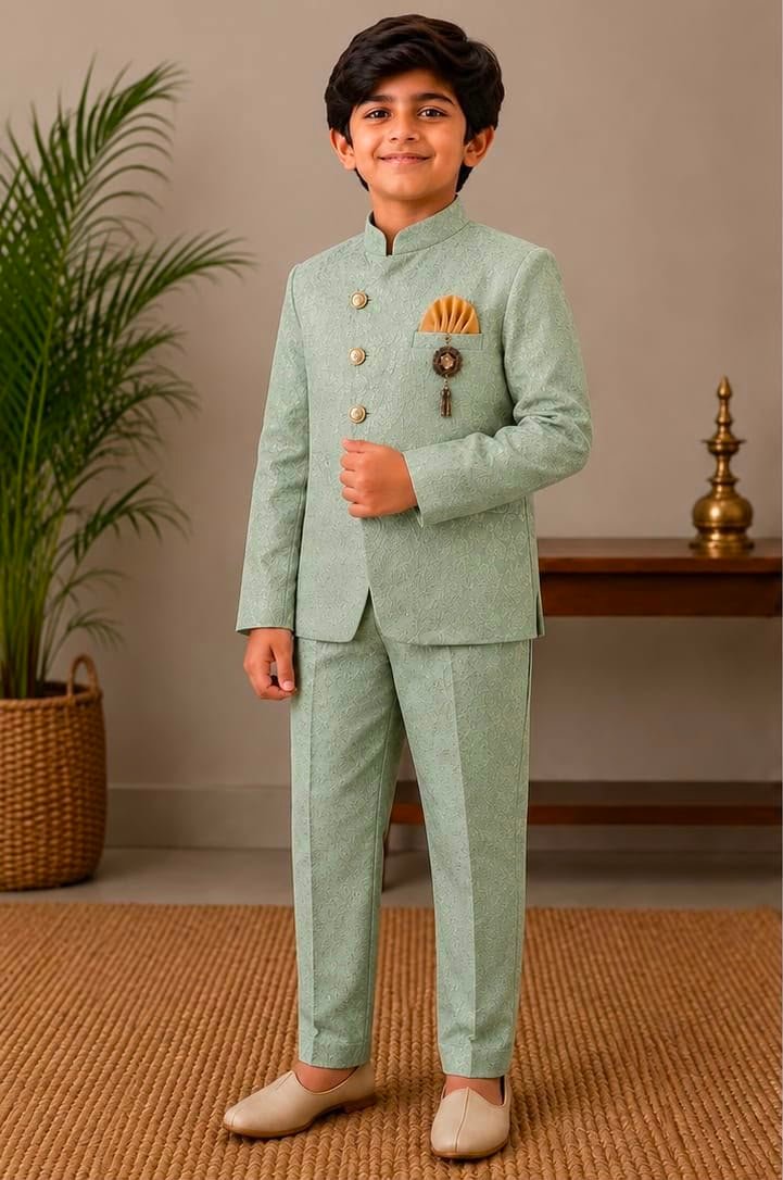 Mint Green Sherwani & Pants Set