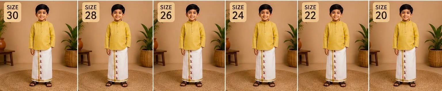 Yellow Kurta & Printed Dhoti Set - Image 3