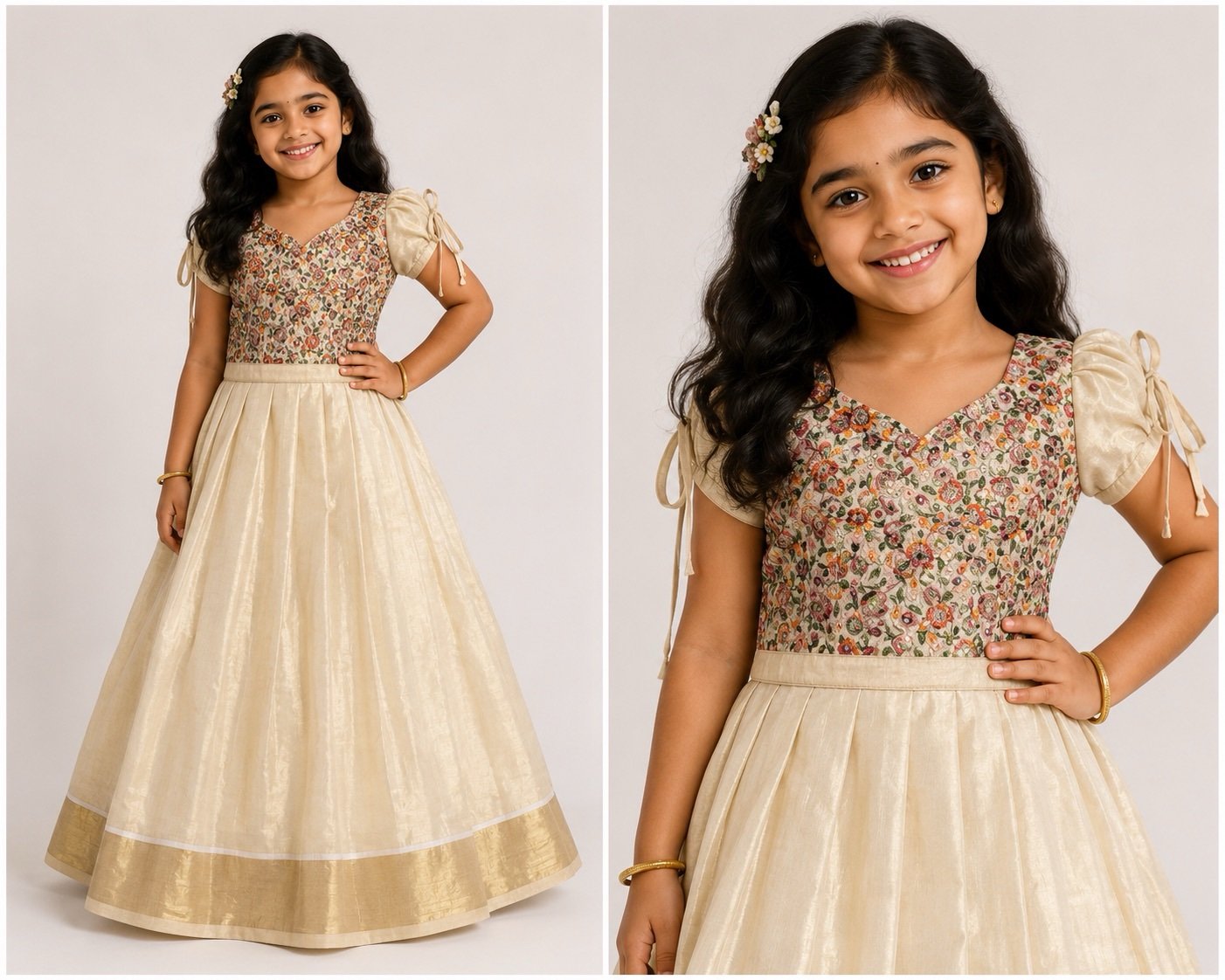 Floral Embellished Pattu Pavada