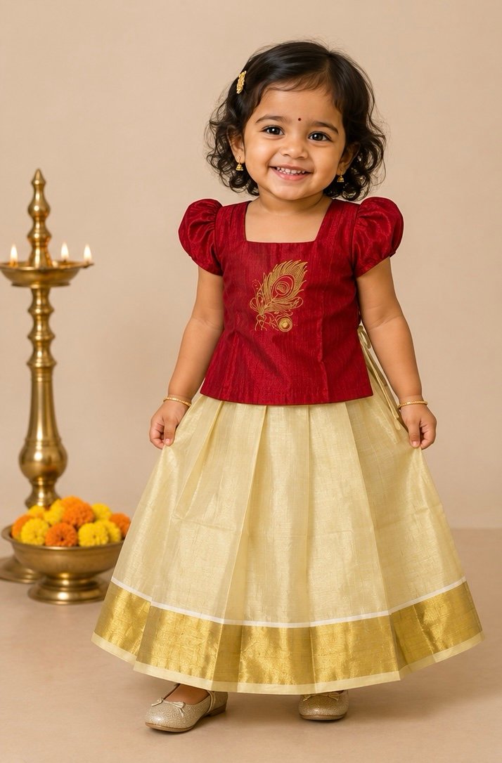 Maroon and Gold Traditional Ethnic Set