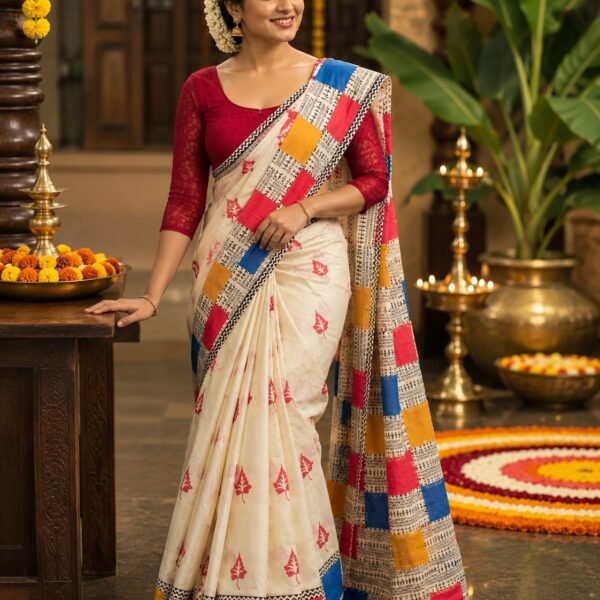 Multicolor Border Kerala Saree
