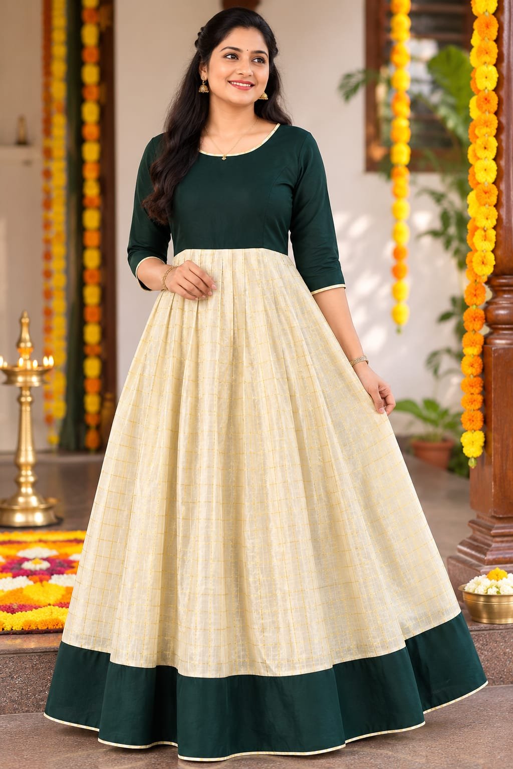 Green Grace Anarkali Gown