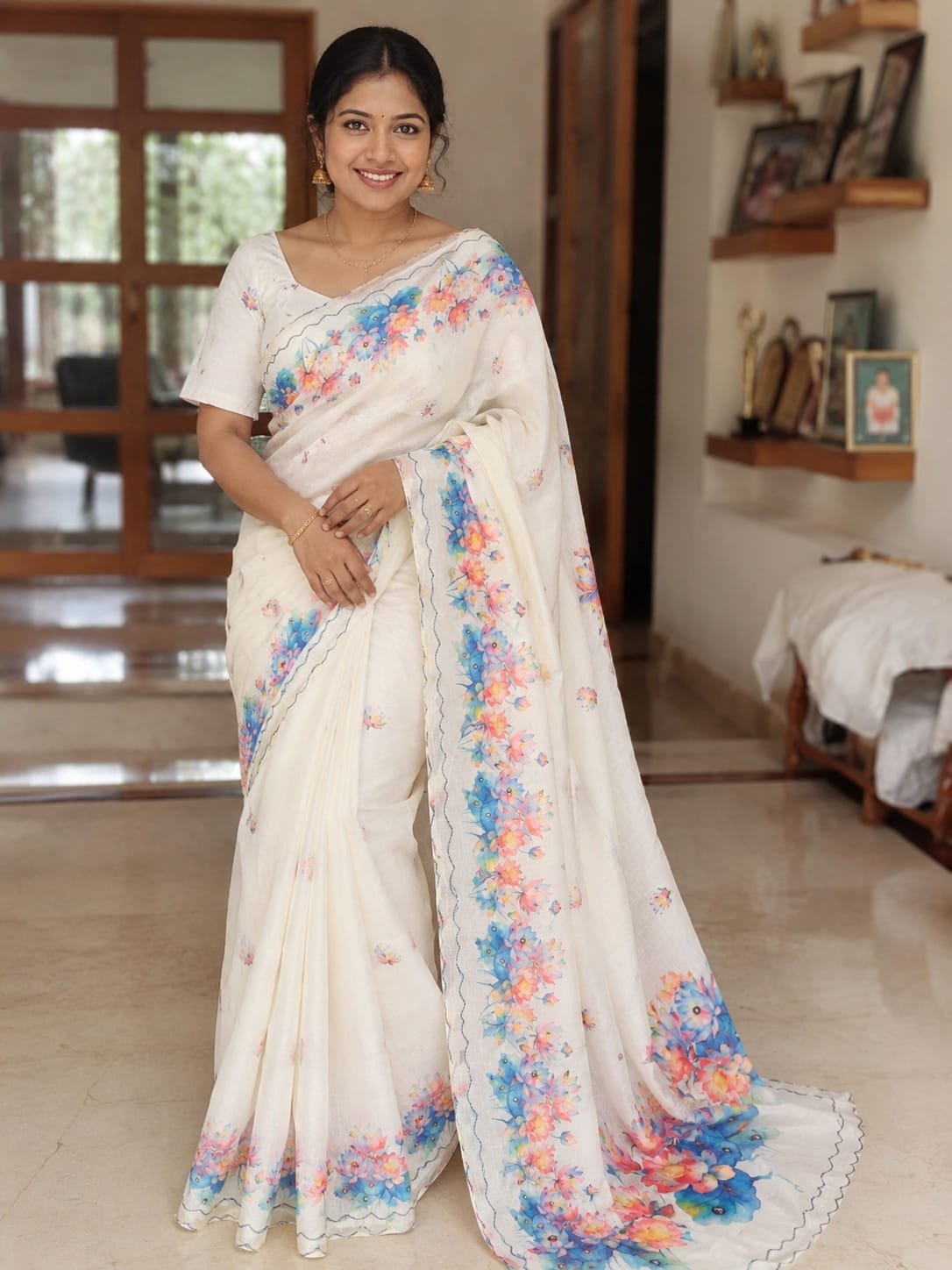 Pastel Bloom Designer Saree