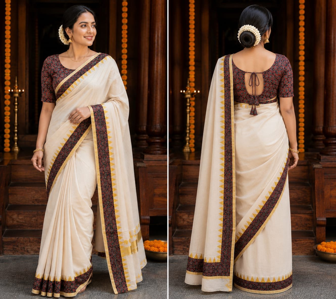 Elegant Heritage Kerala Saree - Image 3