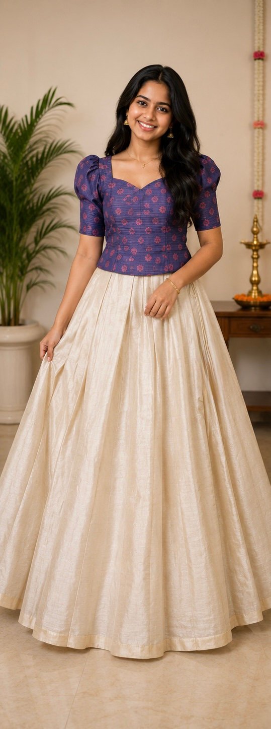 Purple Floral Patterned Ethnic Set