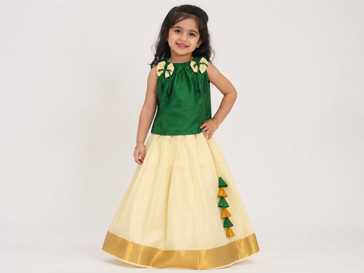 Traditional Sleeveless Ethnic Set for Girls