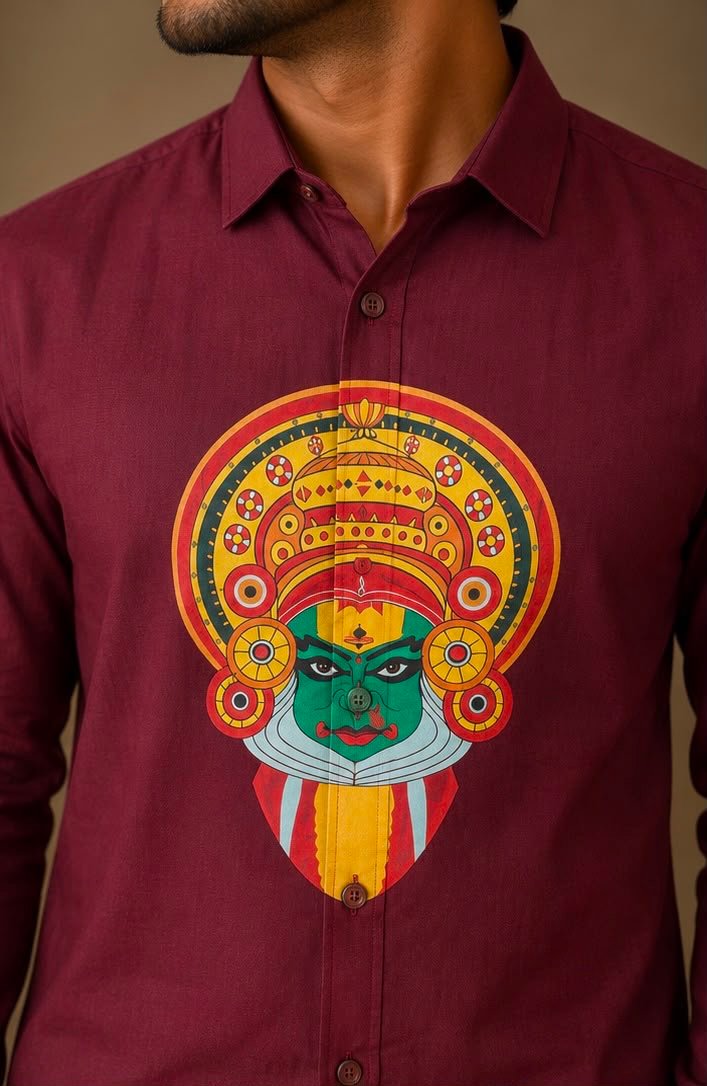 Men's Navy Blue Mandala Graphic Long-Sleeve Shirt & Dhoti Set - Image 2