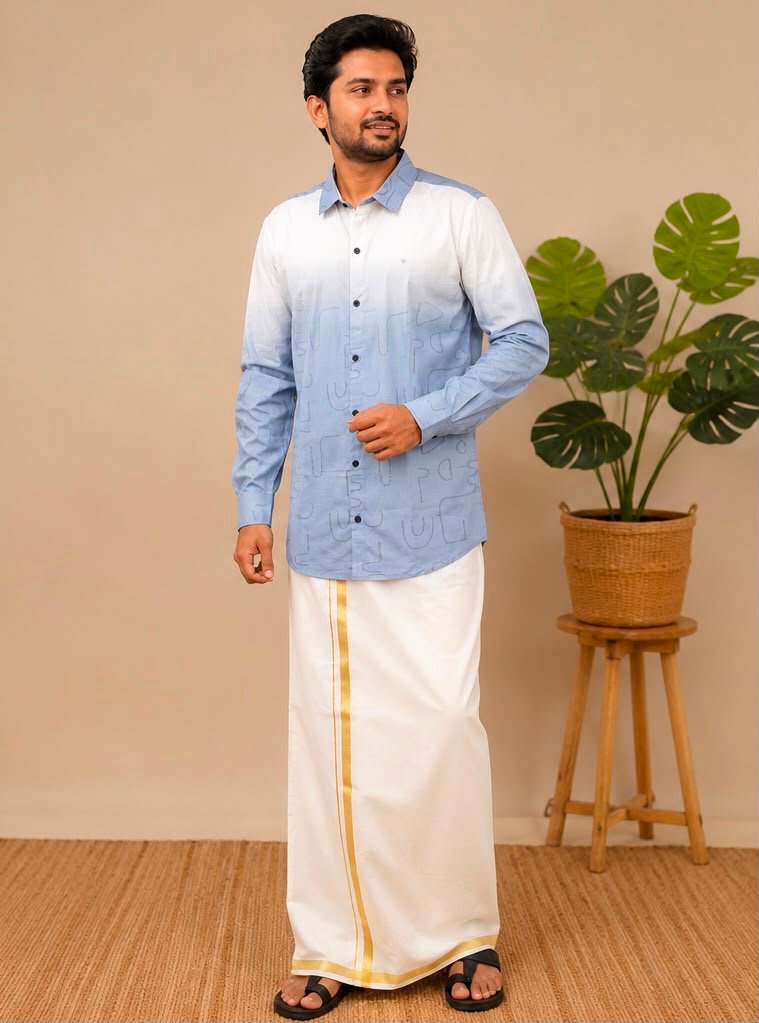 Contemporary Ombre Fade Traditional Shirt - Image 3