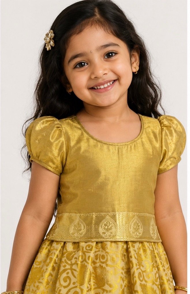 All-Gold Traditional Pattu Pavada