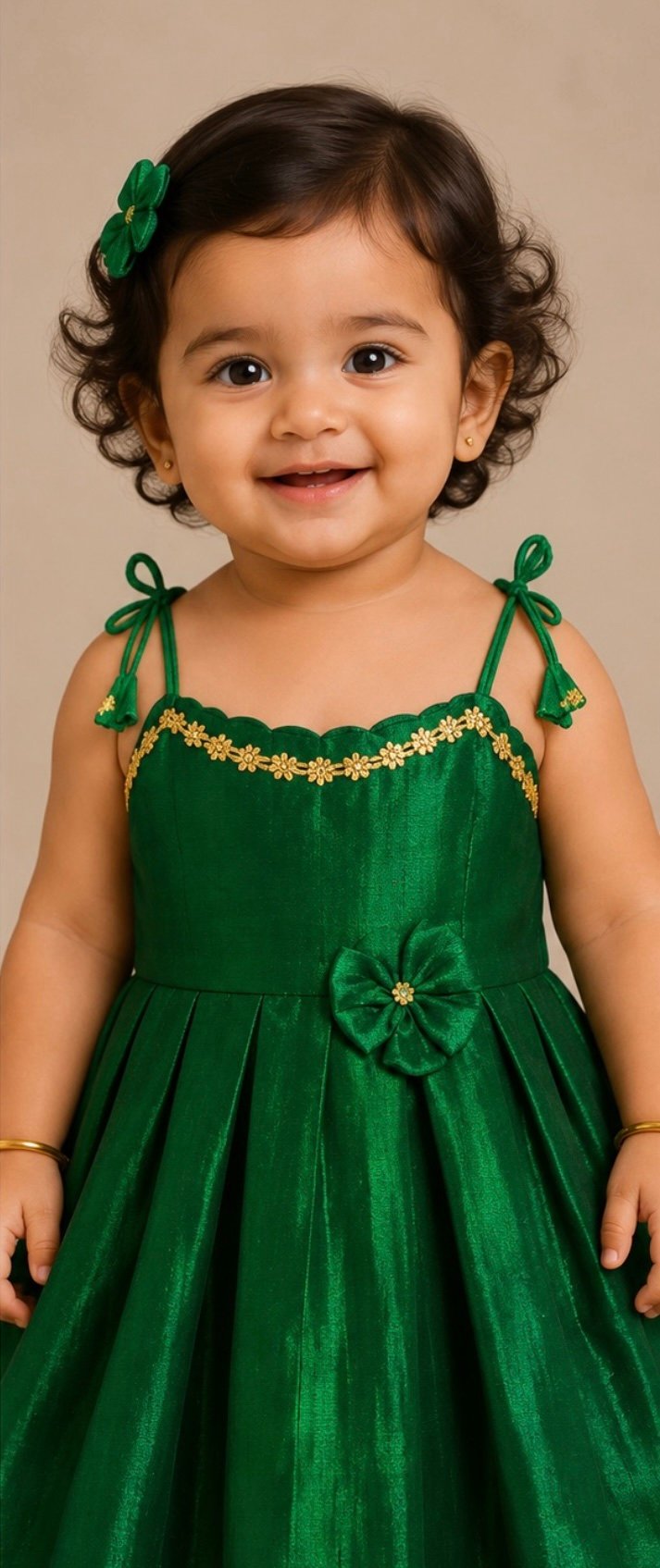 Emerald Green Festive Toddler Dress