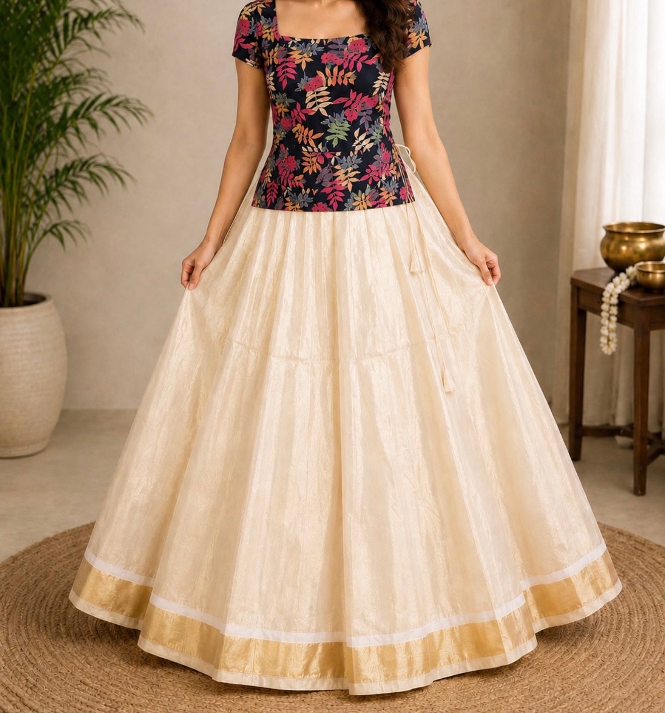 Floral Print Patterned Ethnic Set - Image 2